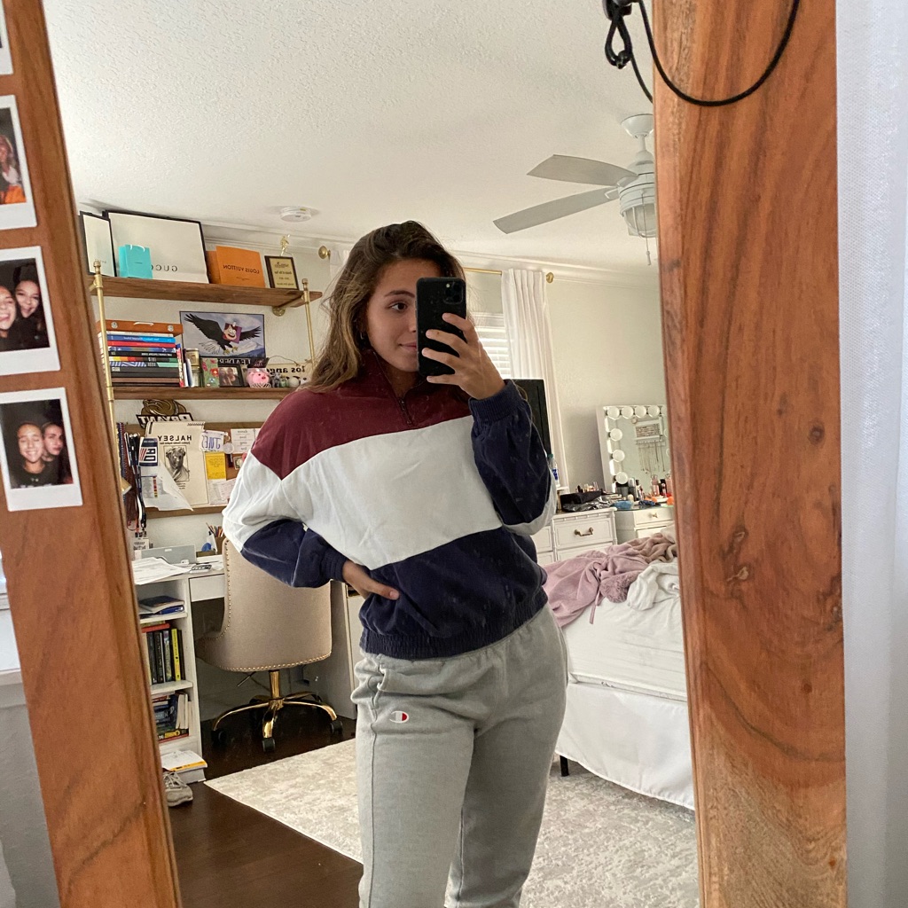 Maroon, Navy, And White Pacsun Quarterzip